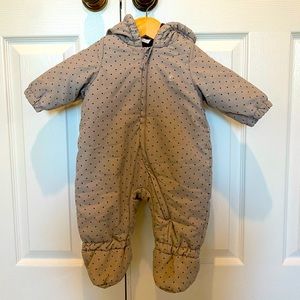 PETIT BATEAU BABY WINTER ONESIE POLKA DOT
